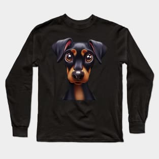 Charming Doberman Pinscher Illustration Long Sleeve T-Shirt